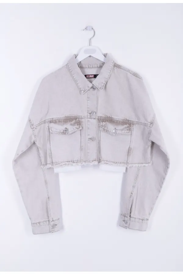 Denim Jacket with Lining Detail 6016-79-(XS-L-6) Denim Jacket with Lining Detail 6016-79-(XS-L-6)