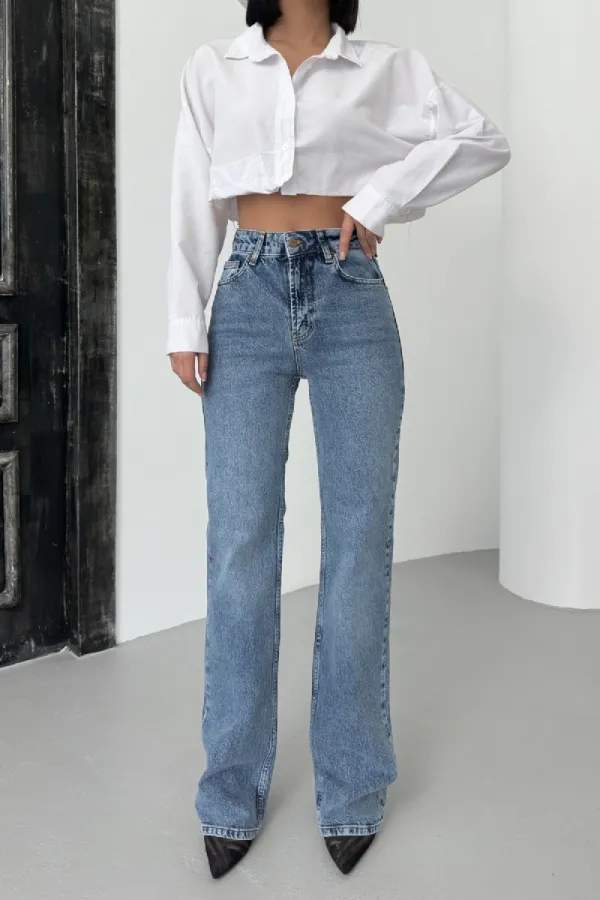 Yüksel Bel Straight Kot Pantolon 7033-06-(28-33)