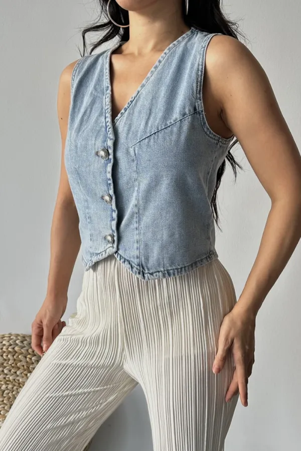 Düğmeli Yelek  6070-14-(S-XL-6)