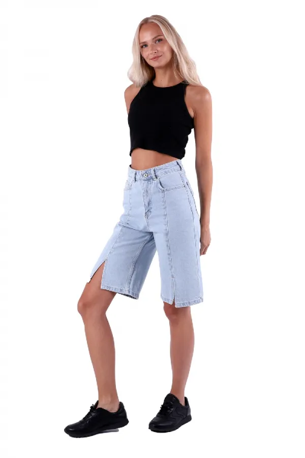 Önü Yırtmaçlı Bermuda Şort  201-42-(S-XL-6-2)