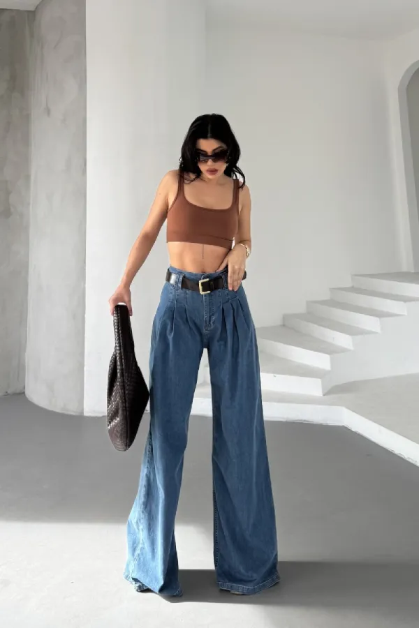 Pensli Bol Paça Kot Pantolon 7063-62-(27-32)