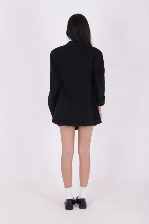 Double Breasted Buttoned Classic Blazer Jacket 6066-23-(S+L+4) Regular Anthracite Double Breasted Buttoned Classic Blazer Jacket 6066-23-(S+L+4) Regular Anthracite