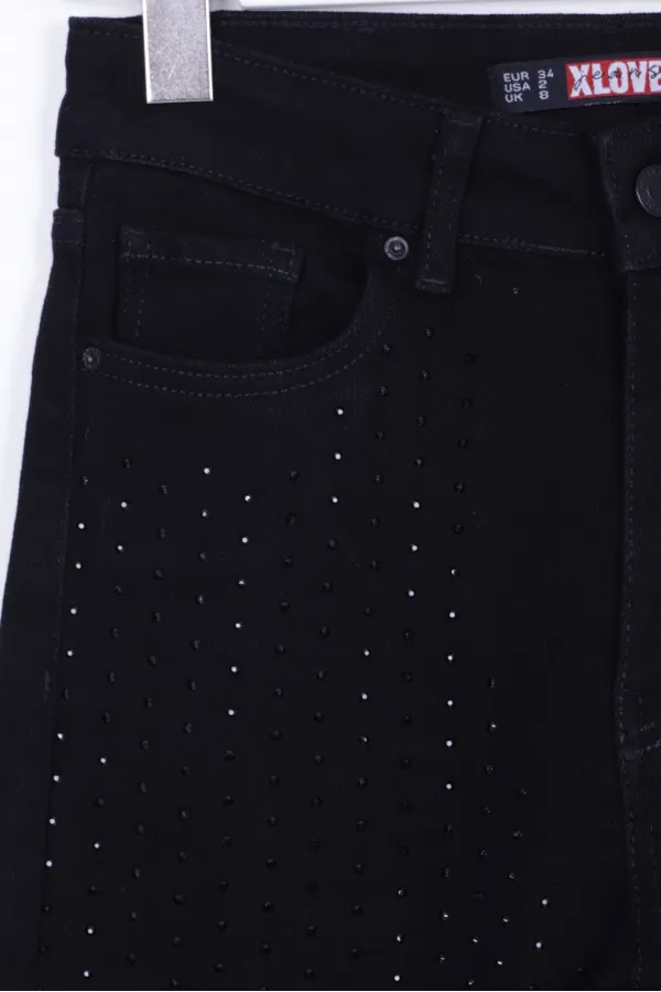 Taşlı Mom Fit Kot Pantolon  1729-07-(28-33)