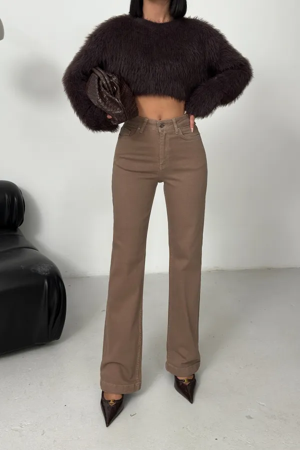 Stitched Hems Wide Leg Relaxed Jean 7026-72-(27-32) Soil Stitched Hems Wide Leg Relaxed Jean 7026-72-(27-32) Soil