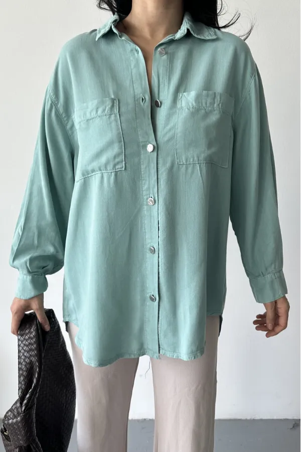 Cepli Oversize Keten Gömlek HS609-86-(S-XL) Cepli Oversize Keten Gömlek HS609-86-(S-XL)