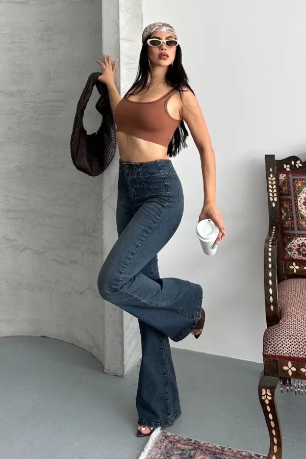 Pensli İspanyol Kot Pantolon 7021-62-(27-32)