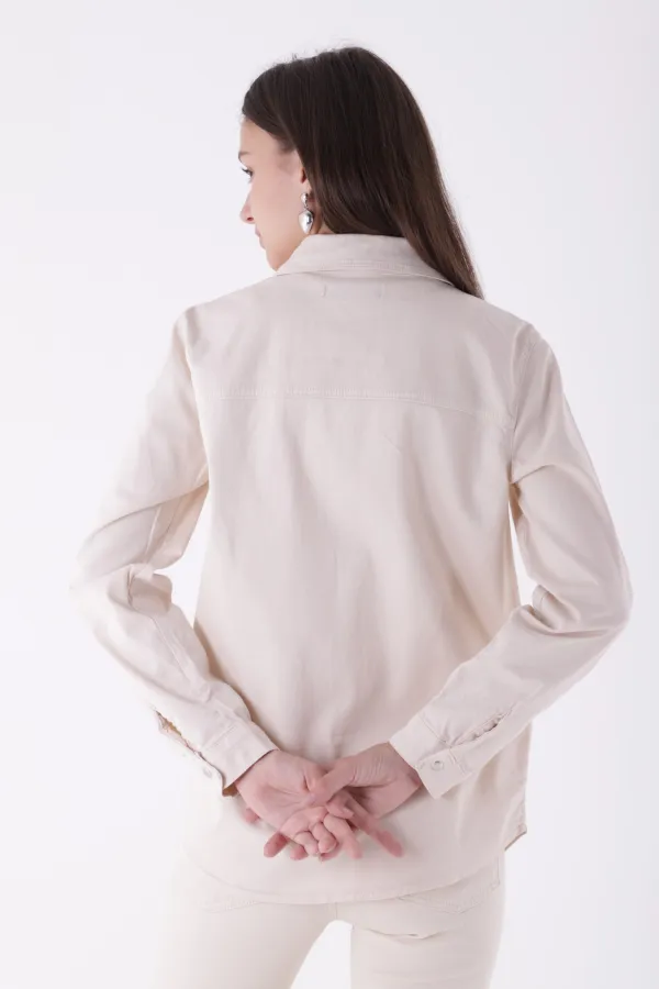 Çıtçıtlı Kot Gömlek  6013-65-(S-XL)