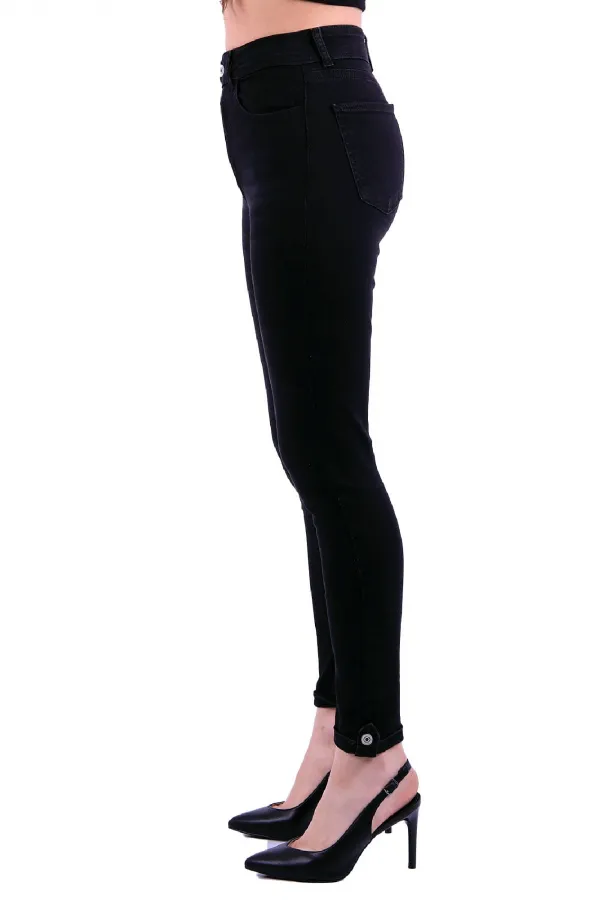 Kemerli Düğmeli Kot Pantolon 754-03-(28-33) Kemerli Düğmeli Kot Pantolon 754-03-(28-33)