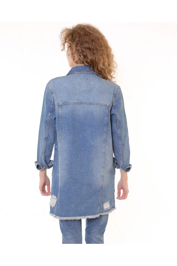 Altı Püsküllü Boyfriend Kot Ceket 679-01-(S-XL-6) Altı Püsküllü Boyfriend Kot Ceket 679-01-(S-XL-6)