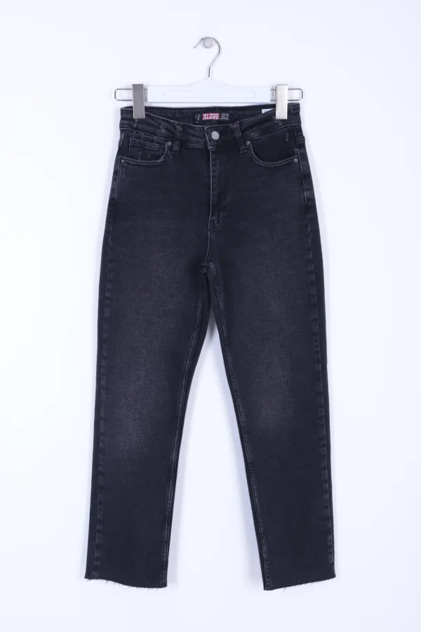 Dikişsiz Paça Mom Fit Kot Pantolon  764-03-(30-36)