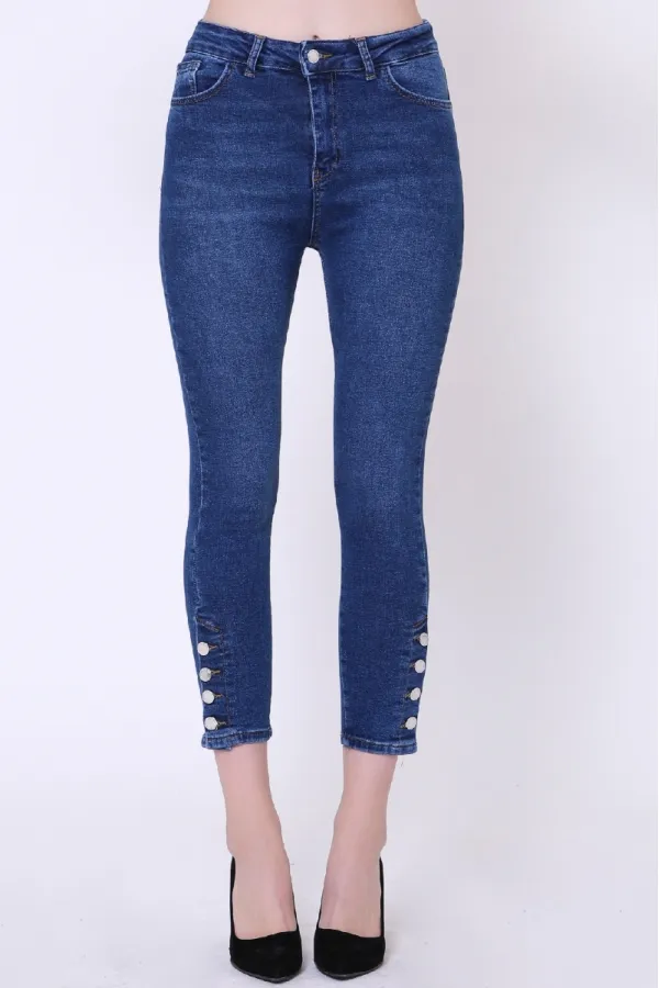 Paçası Dört Düğmeli Kot Pantolon  786-01-(26-31)
