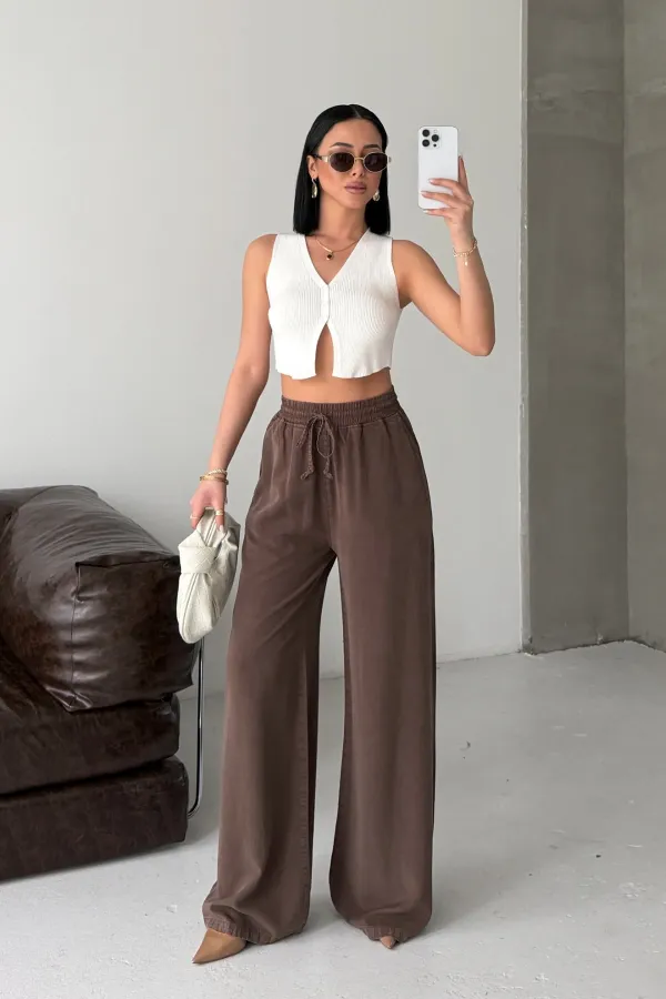 Lastikli Palazzo Pantolon  HS708-81-(S-XL)