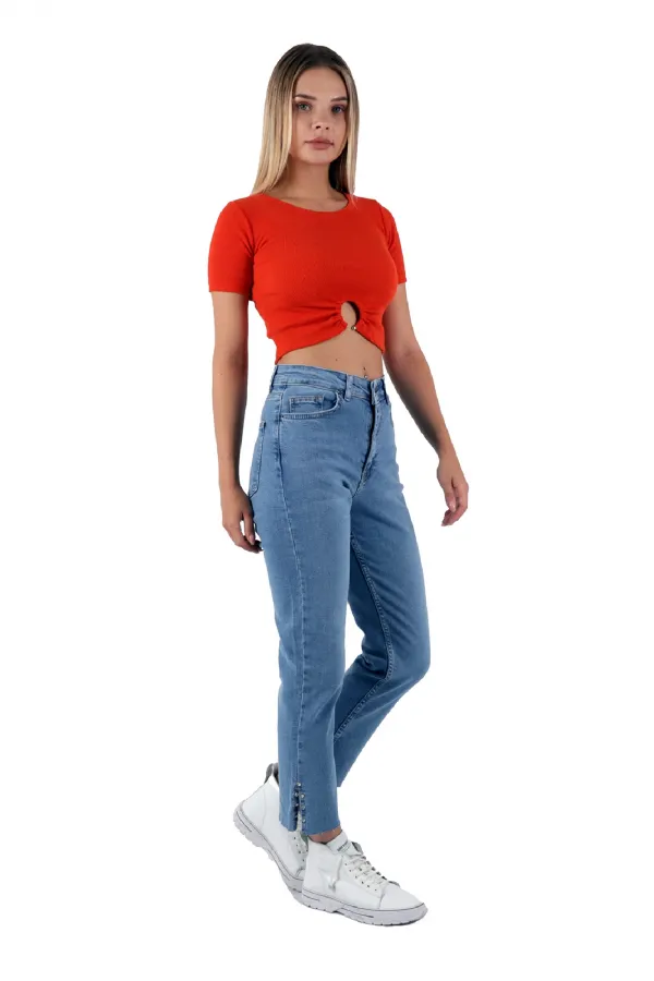 Yanılı Mom Kot Pantolon  1795-15-(28-33)
