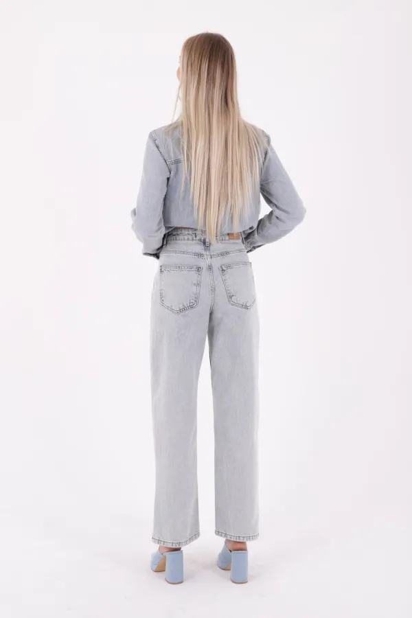 Boru Paça Relax Kot Pantolon 931-42-(27-32)