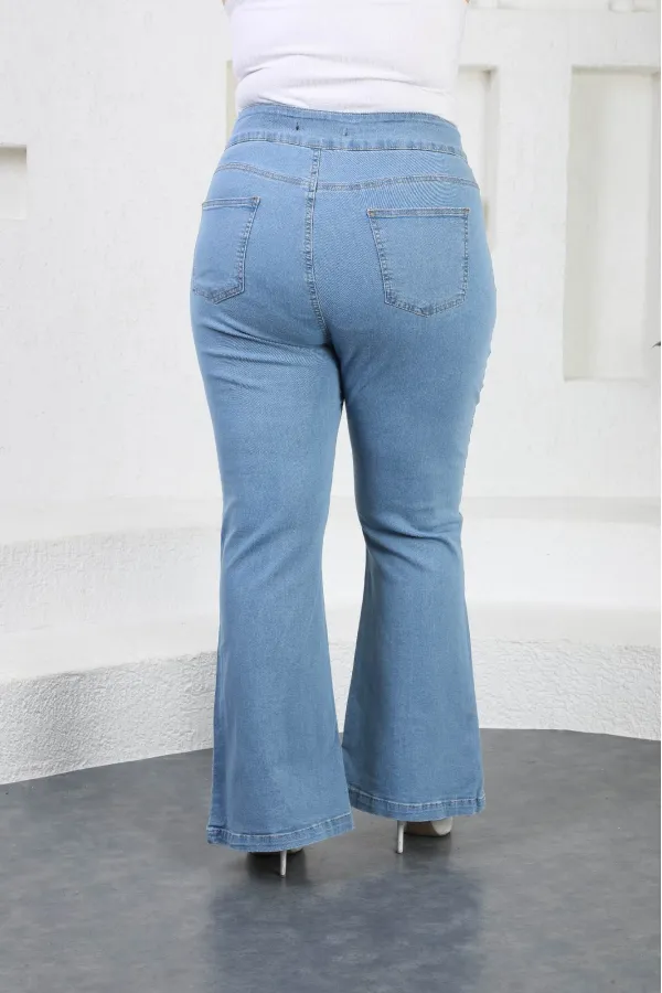Dizden Yırtmaç Detaylı İspanyol Pantolon 700-15-(30-36) Dizden Yırtmaç Detaylı İspanyol Pantolon 700-15-(30-36)
