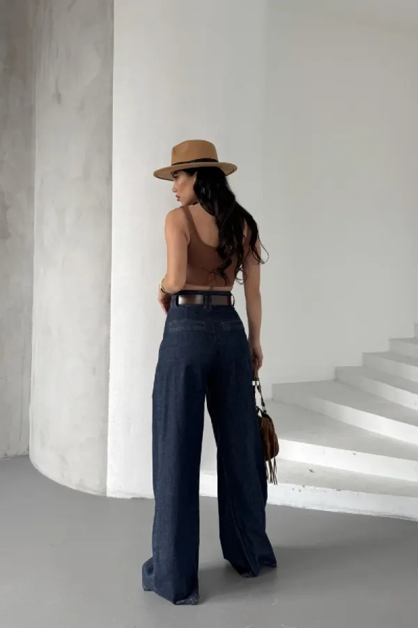 Pensli Bol Paça Kot Pantolon 7063-17-(27-32)