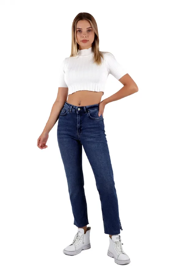 Paçasılı Mom Kot Pantolon 1794-01-(26-31) Paçasılı Mom Kot Pantolon 1794-01-(26-31)