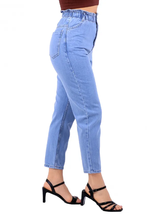 Elasticated Waist Jean 759-15-(27-32) Light Blue Denim Elasticated Waist Jean 759-15-(27-32) Light Blue Denim