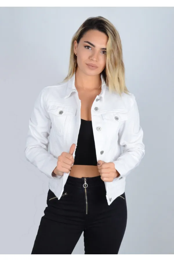 Veste en jean courte classique 640-50-(S-XL-6)