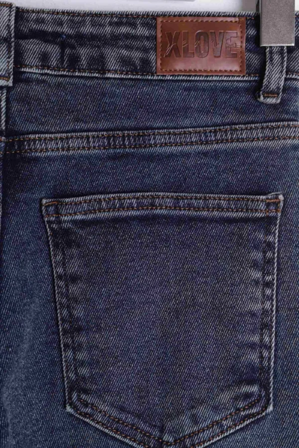 Pantalon en denim à empiècement avant 7043-28-(26-31)