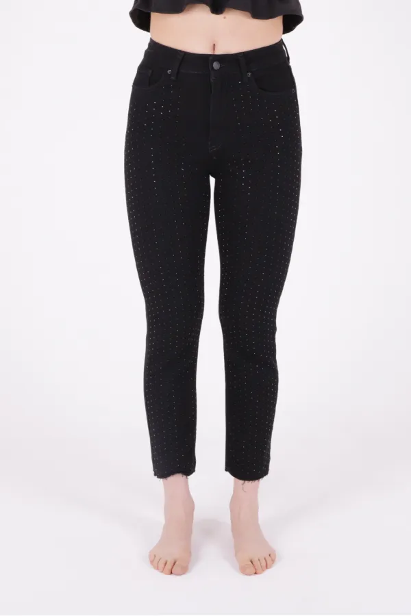 Taşlı Mom Fit Kot Pantolon  1729-07-(28-33)