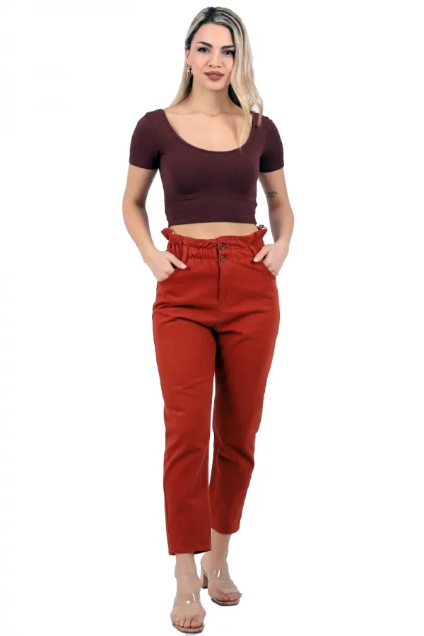 Beli Lastikli Kot Pantolon 759-75-(27-32) Beli Lastikli Kot Pantolon 759-75-(27-32)