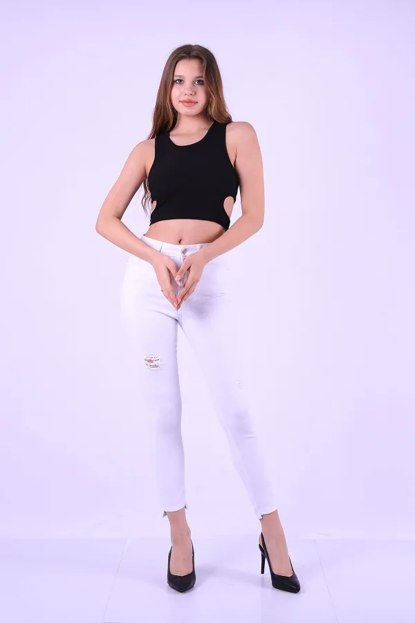 Asimetrik Paça Kot Pantolon 713-50-(28-33) Asimetrik Paça Kot Pantolon 713-50-(28-33)
