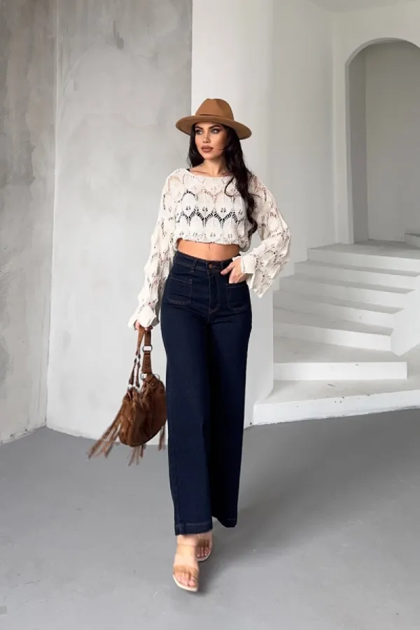 Front Pocket Detailed Jeans 7079-17-(27-32)