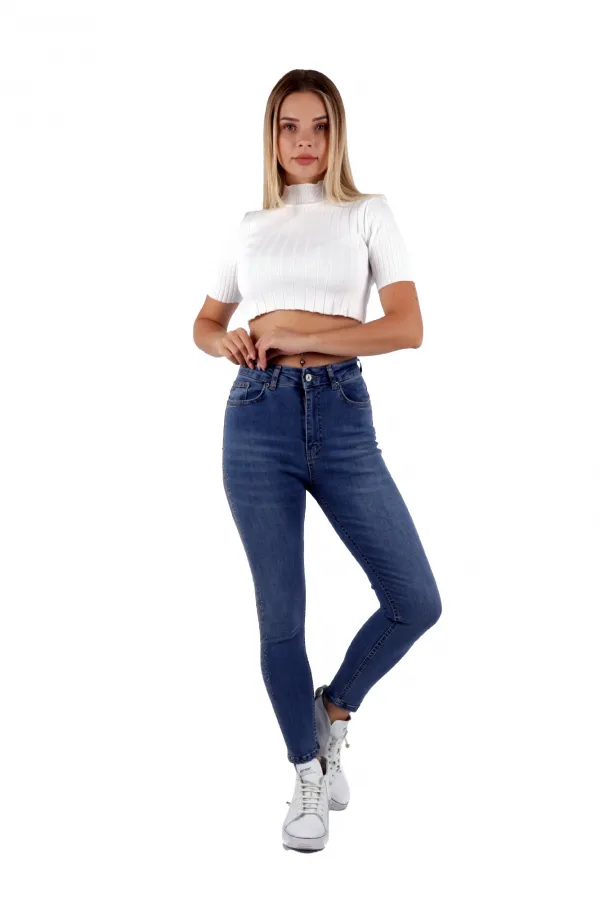 Serpmelı Kot Pantolon 727-15-(27-32) Serpmelı Kot Pantolon 727-15-(27-32)