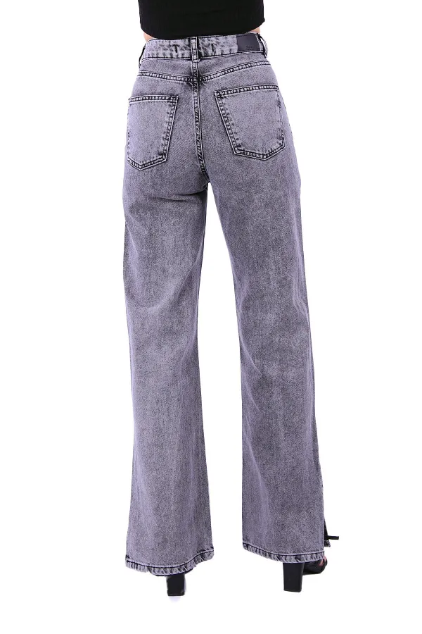 Paçası Yırtmaçlı Mom Fit Kot Pantolon  1732-40-(26-31)