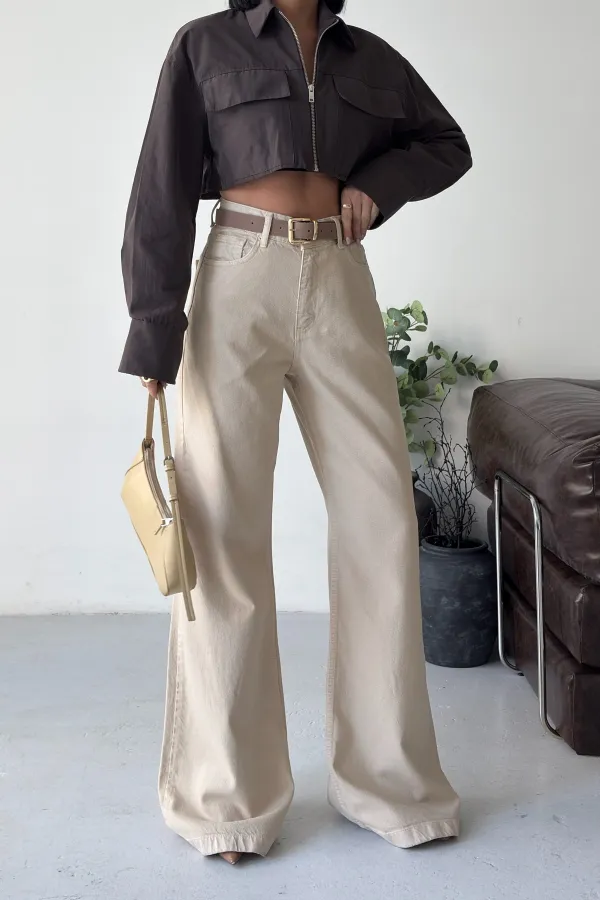 Wide Leg Relax Jeans 7118-65-(27-32) Stone