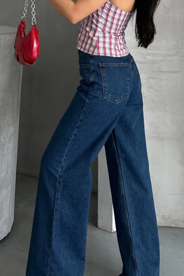 Wide Leg Baggy Relax Jean 7031-26-(26-31) Regular Dark Blue