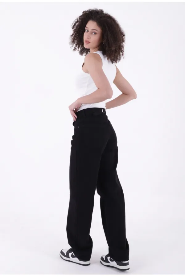 Pantalon ample en jean avec pinces 7050-07-(27-32) Pantalon ample en jean avec pinces 7050-07-(27-32)