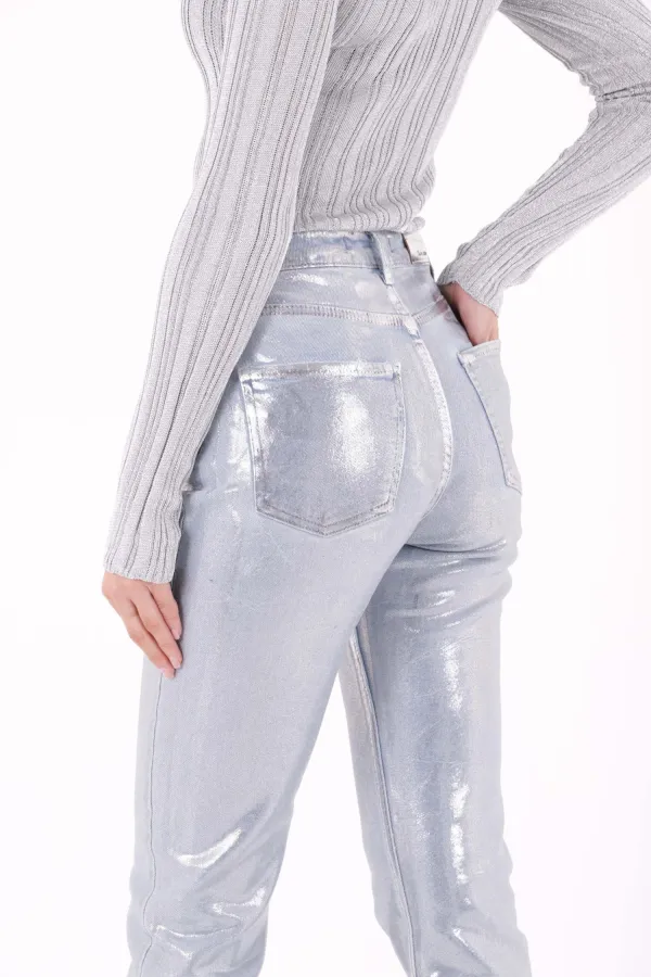 Dikişsiz Paça Mom Fit Kot Pantolon  764-48-(28-33)