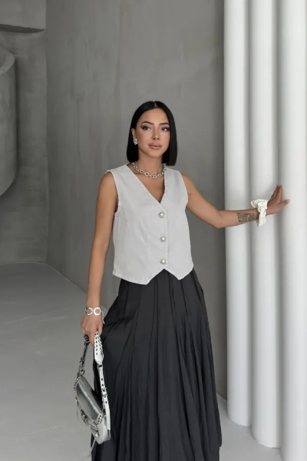 Düğmeli Yelek 6156-94-(S-XL)