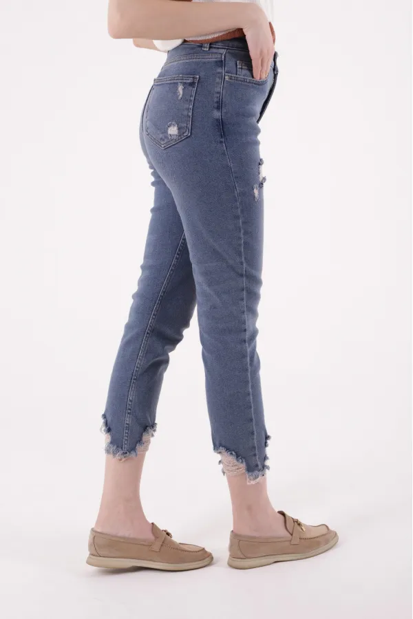 Paçası Mom Fit Kot Pantolon 884-06-(26-31) Paçası Mom Fit Kot Pantolon 884-06-(26-31)
