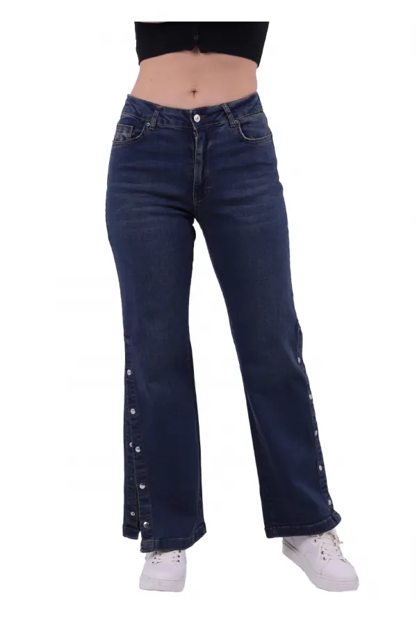 Yanı Çıtçıt Detaylı Pantolon 992-02-(27-32) Yanı Çıtçıt Detaylı Pantolon 992-02-(27-32)