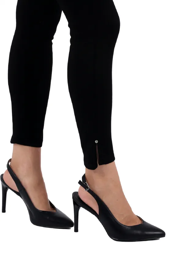 Skinny Jean with Bottom Side Zipper 1745-07-(28-33) Black