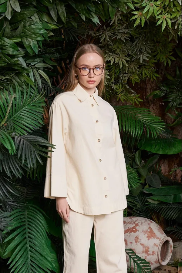 Oversize Keten Gömlek HS601-65-(S-XL) Oversize Keten Gömlek HS601-65-(S-XL)