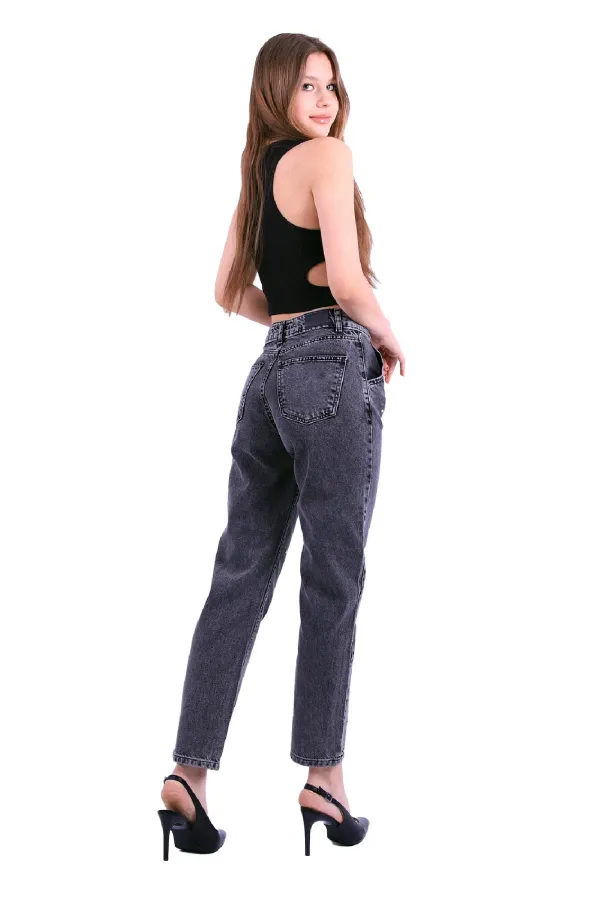 Yüksek Bellı Mom Kot Pantolon  800-33-(27-32)