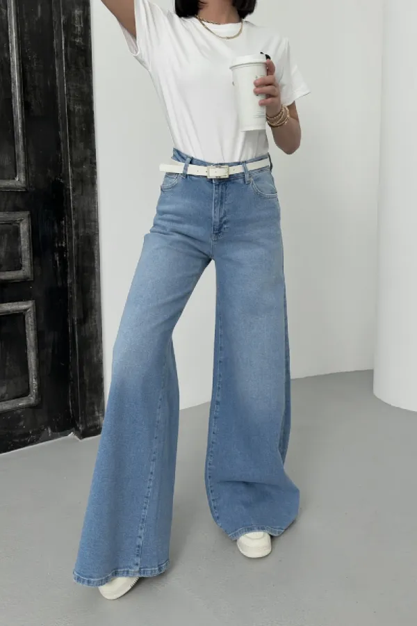 Geniş Paça Kot Pantolon  7082-15-(28-33)