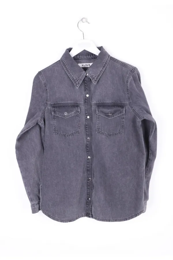 Çıtçıtlı Kot Gömlek  6013-23-(S-XL-6)
