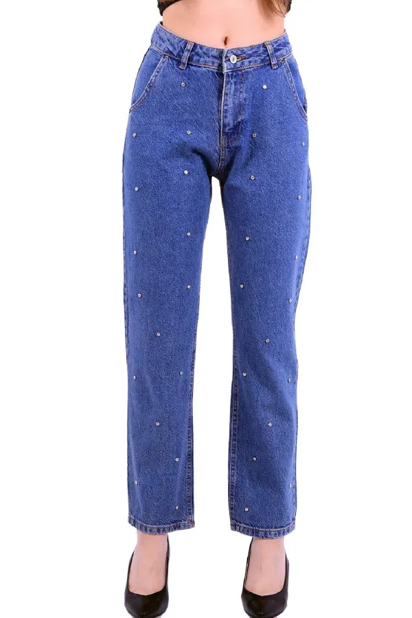 Yüksek Bellı Mom Kot Pantolon 800-27-(27-32) Yüksek Bellı Mom Kot Pantolon 800-27-(27-32)