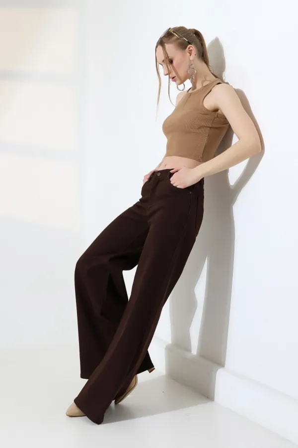 Wide Leg Jean 7082-78-(27-32) Brown Wide Leg Jean 7082-78-(27-32) Brown
