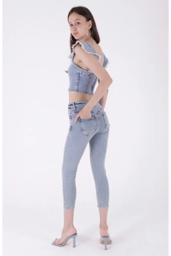Kısa Boy Skinny Kot Pantolon  810-08-(26-31)