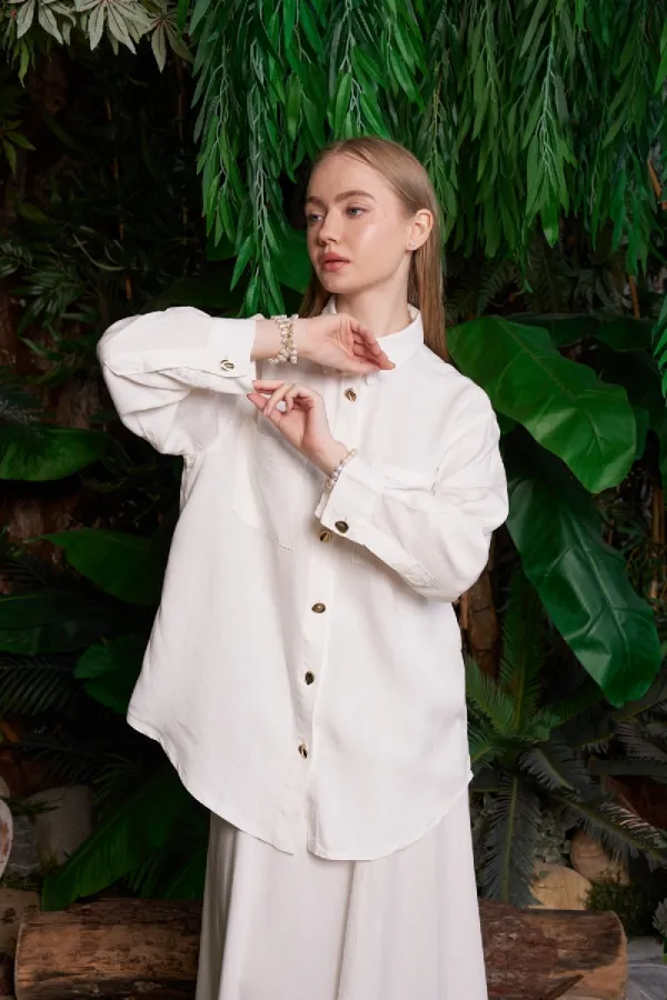 Cepli Oversize Keten Gömlek HS609-51-(S-XL) Cepli Oversize Keten Gömlek HS609-51-(S-XL)