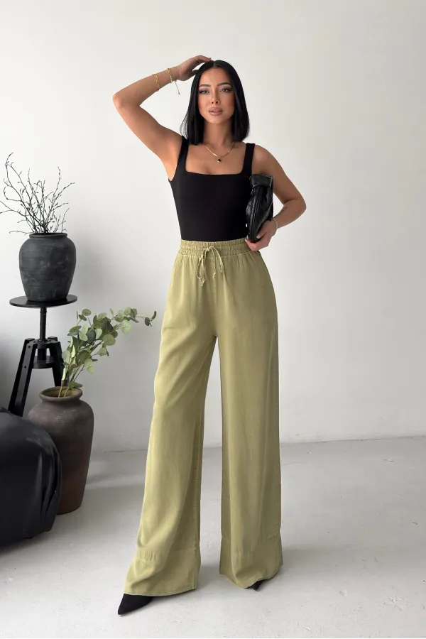 Elastic Waist Linen Pants HS700-105-(S-XL) 