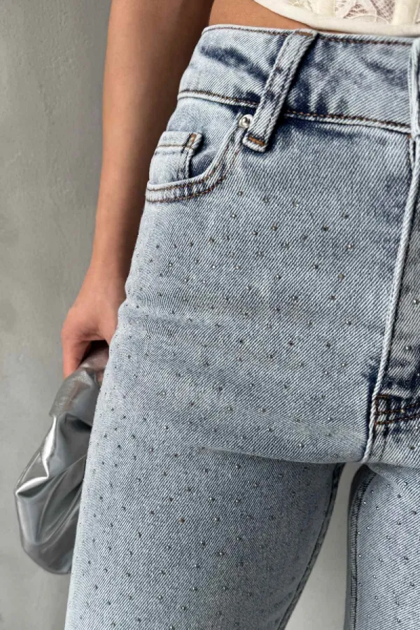 Serpme Yıldızlı Kot Pantolon 7040-08-(26-31) Serpme Yıldızlı Kot Pantolon 7040-08-(26-31)
