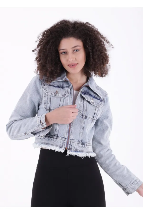 Fermuarlı Kot Ceket 6017-08-(S-XL-6) Fermuarlı Kot Ceket 6017-08-(S-XL-6)