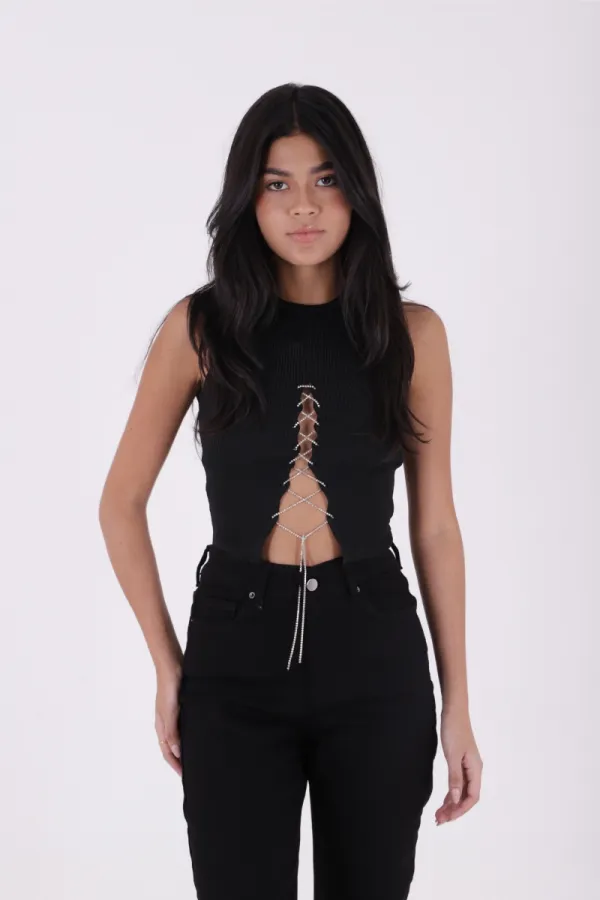 Fringe Ending High Waisted Mom Fit Jean 764-07-(26-29-4) Black